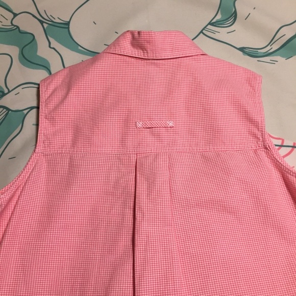 Vintage Russ Original Co. Top medium pink gingham collared sleeveless - Picture 3 of 7